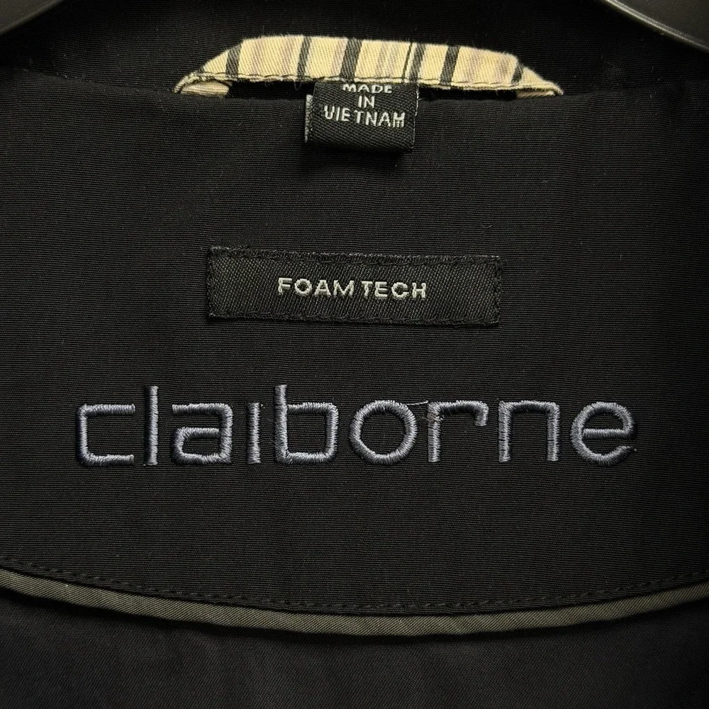 Claiborne Men's Size XL Foam Tech Outerwear Black Zip Up Coat Jacket